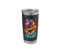 Tyrannosaurus Rayo Fuego Arte Prehistórico Vaso térmico de acero inoxidable de doble pared
