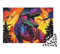 Tyrannosaurus Rex Arte Puzzle de 1000 Piezas Papel Puzzle para Adultos Ilustración Colorida Relajación Decoración Regalo 38x26cm/1000pcs