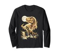 Tyrannosaurus Rex Aullando a la Luna Meme Manga Larga