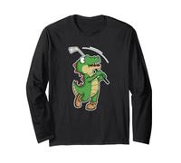 Tyrannosaurus-Rex Crocodile Juega Golf Manga Larga