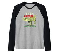 Tyrannosaurus Rex Dinosaurs Cartoon Illustration Graphic Camiseta Manga Raglan