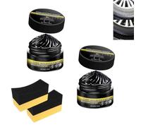 Tyre Nourish Cream,Tire Shine Cream,Car Tire Ceramic Coating,Powerful Wheel Cleaning Refurbish Wax,Restores Black Gloss,Blocks UV Damage,Repels Dirt Prevents Aging for Car Trucks Motorcycles (2pcs)