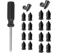 Tyre Repair Kit - Screw in Plugs for Flat Tyre Emergency Roadside | with 2 Sizes | Rubber Nail with Steel Core | Storage Box & Screwdriver | For Car Motorcycle Truck Van Tubeless Tyres (20PCS)