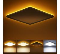 Tyreses LED Lámpara de Techo Cuadr 24W, Plafon LED Techo con Mando, Luz Nocturna Regulable 1800K, Lampara LED Techo Modernos 3000K-6500K Adecuado para Dormitorios Habitaciones Infantiles, Salones, Ø30