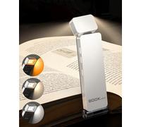 Tyreses Luz de Lectura, Lampara de Lectura con Pinzas, LED Luz Lectura USB Recargable, 3 Colores y 3 Brillos Continuamente Ajustables, Luz Anti-Azul, Regalo para Niños y Amantes de la Lectura(Blanco)