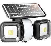 Tyreses Luz Solar Exterior con Sensor de Movimiento, Focos Led Solares 5700K, Focos LED Exterior Solares con 3 Modos, IP65 Lámpara Solar Seguridad Impermeable Para Garaje, Patio, Puerta Delantera
