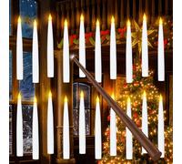 Tyreses Velas Flotantes con Varita, 20 Halloween velas Floating Mágicas Candles, Luces LED a Pilas Velas sin llama que Eléctrica Parpadeantes Decoración de Halloween Navidad