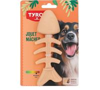 TYROL - Juguete para Perro de bambú con Punta de salmón - Juguete para Perro para Masticar - con Fibra de bambú y Nailon - Resistencia Dura para masticadores Fuertes - Sabor salmón - 14 cm