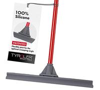 Tyroler Professional Floor Squeegee 44cm Head Made of Gray Silicone, Flexible Joint Design, 140cm 4 Parts Steel Handle