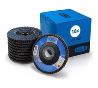 Tyrolit Disco de láminas 2 en 1, 115 mm x 22,23 mm, tamaño de grano 40, 10 unidades, calidad profesional, para acero y acero inoxidable, larga vida útil, discos de láminas, discos abrasivos básicos
