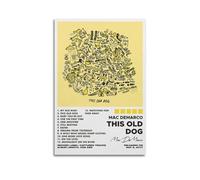 TYRWRHURWEY Póster de álbum con texto en inglés "This Old Dog by Mac DeMarco" para pared, lienzo estético, vintage, pintura decorativa para sala de estar, dormitorio, decoración de habitación, 40 x 60