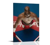 TYRWRHURWEY Póster de Big George Foreman para pared, lienzo estético, vintage, pintura decorativa para sala de estar, dormitorio, decoración de habitación, 40 x 60 cm, estilo marco