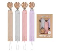 TYRY.HU Chupetero para Bebé Tela Cadenas Chupetes Suavinex Cinta Suave Unisex Recién Nacido Universal Chupete Holder para Niño y Niñas Regalo Paquete de 4
