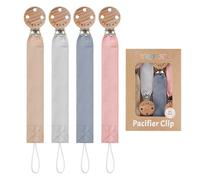 TYRY.HU Chupetero para Bebé Tela Cadenas Chupetes Suavinex Cinta Suave Unisex Recién Nacido Universal Chupete Holder para Niño y Niñas Regalo Paquete de 4