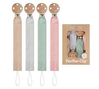 TYRY.HU Chupetero para Bebé Tela Cadenas Chupetes Suavinex Cinta Suave Unisex Recién Nacido Universal Chupete Holder para Niño y Niñas Regalo Paquete de 4