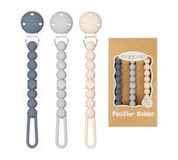 TYRY.HU Chupetero Silicona Cadenas Chupetes Bebé Mordedor Soothie Clip Sujetachupetes de Una Pieza Chupete Holder para niños y niñas in BPA Paquete de 3