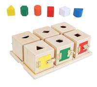 tysdyzgs Caja Montessori Desmontable de 6 cerraduras, Ayuda sensorial para la enseñanza de la educación temprana con una Base para Dejar Caer Objetos