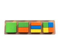 tysdyzgs Columnas de Mangas de Colores Montessori, Ayuda de enseñanza cognitiva sensorial para el reconocimiento de Formas geométricas y Colores,Square
