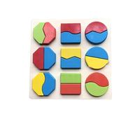 tysdyzgs Rompecabezas de Madera Montessori, reconocimiento de Formas geométricas, enseñanza del SIDA, Juguetes y Regalos para niños,Two Points