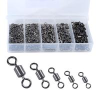 TYSM-CC 200 Piezas Eslabón Giratorio de Pesca 2# 4# 6# 8# 10# Anillo de Conexión de Pesca Giratorio Acero Inoxidable Conector Giratorias de Pesca para Evitar Que se Enreden los Sedales