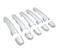 TYSMYXGS Embellecedor De Tapa De Manija De Puerta Exterior Lateral De Coche Para Toyota Para RAV4 2006-2013, Protector De Carcasa De Manija De Puerta Manija Exterior Cubierta(Plata,Botón 0)