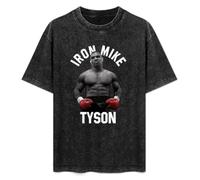 Tyson Iron Mike - Camiseta casual de verano de manga corta con cuello redondo y algodón, unisex, color negro, Negro, 3XL