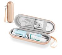 TYSORETY Estuche de viaje para cepillo de dientes eléctrico Oral B/Oral-B Pro 1000 1500 5000 7000 y Philips Sonicare 4100 1100 5300 5100 6100/iO, bolsa protectora dura de almacenamiento (dorado)