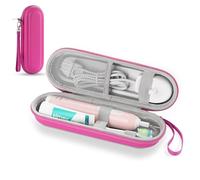 TYSORETY Estuche de viaje para cepillo de dientes eléctrico Oral B/Oral-B Pro 1000 1500 5000 7000 y Philips Sonicare 4100 1100 5300 5100 6100/iO, bolsa protectora dura de almacenamiento (rosa)