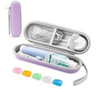 TYSORETY Estuche de viaje para cepillo de dientes eléctrico Oral-B/Oral-B Pro/Phlips Sonicare, funda dura portátil, Violeta con funda protectora de cabezal de, Estuche de viaje rígido