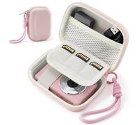 TYSORETY Funda para cámara digital CAMKORY DC403 FHD 1080P/Kodak PIXPRO FZ55/FZ45, pequeño soporte para cámara compacta de viaje con bolsillo de malla para accesorios tarjeta SD, Pink, Almacenamiento