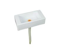 TYTFTDLD Fregadero rectangular simple, pequeño lavabo blanco, lavabo de plástico montado en la pared, blanco, apto para uso en interiores y exteriores [tubo de drenaje de cabeza de plástico de 75 cm]
