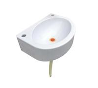 TYTFTDLD Lavabo semicircular, lavabo montado en la pared, lavabo pequeño,lavabo de plástico con drenaje,lavabo de baño,adecuado para uso interior y exterior[Drenaje de plástico 75cm]