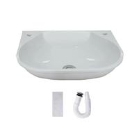 TYTFTDLD Lavamanos de plástico, lavamanos en el balcón del baño, material resistente al impacto, plástico colgante de pared, lavabo interior y exterior[Cabeza de acero de 80 cm en el agua]