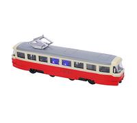 TYTOGE 1 90 Kid Pull Back Car Toy Niños Aleación Simulación Modelo de Coche Decoración con Luz de Sonido (Tranvía clásica roja)