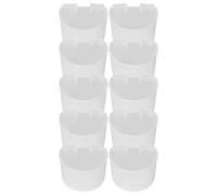 TYTOGE 10 Vasos de Plástico para Alimentación de Palomas, Plato Colgante Seguro para Pájaros con Diseño Semicircular para Palomas, Loros, Cacatúas, Canarios, Pinzones, Periquitos (S)