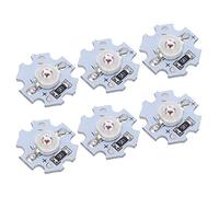 TYTOGE 25 Chips LED de 5 V, 3 W de Alta Potencia, 200 Lm, Brillo, Base de Aluminio, con Baja Decadencia de Luz, Larga Vida útil, para Linterna de Bricolaje, Foco de Faro, Semáforo (Luz roja)