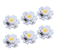 TYTOGE 25 Chips LED de 5 V, 3 W de Alta Potencia, 200 Lm, Brillo, Base de Aluminio, con Baja Decadencia de Luz, Larga Vida útil, para Linterna de Bricolaje, Foco de Faro, Semáforo (Blanco cálido)