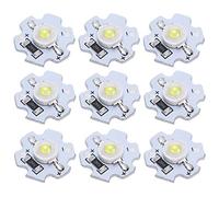 TYTOGE 25 Chips LED de 5 V, 3 W de Alta Potencia, 200 Lm, Brillo, Base de Aluminio, con Baja Decadencia de Luz, Larga Vida útil, para Linterna de Bricolaje, Foco de Faro, Semáforo (Luz blanca fría)
