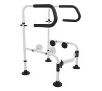 TYTOGE Asiento de inodoro sin perforación, soporte de seguridad para inodoro doméstico, altura ajustable, elevador de asiento de inodoro para mujeres embarazadas y personas mayores