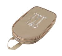 TYTOGE Bolsa Portátil para Utensilios de Cocina para Barbacoa, Anticaídas, Antiarañazos, Múltiples Compartimentos, Bolsa para Utensilios de Cocina de Viaje para Acampar, Nailon Plegable para (Caqui)