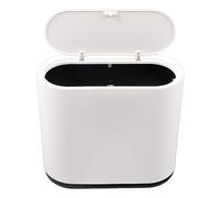 TYTOGE Bote de Basura de Plástico con Tapa Tipo Prensa, Pequeño Cesto de Basura para Baño, Dormitorio, Cocina, Oficina