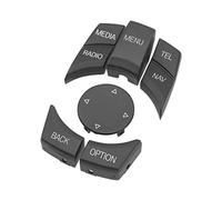 TYTOGE Botón de Control Multimedia para Automóvil, Superficie Exquisita, 6 Botones Multimedia Centrales, Palabras Claras, Fácil de Usar para la Serie 1 3 5 6 (Negro mate)