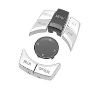 TYTOGE Botón de Control Multimedia para Automóvil, Superficie Exquisita, 6 Botones Multimedia Centrales, Palabras Claras, Fácil de Usar para la Serie 1 3 5 6 (Plata galvanizada)