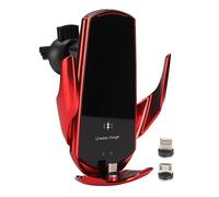 TYTOGE Cargador Inalámbrico para Coche, Soporte Magnético para Teléfono de Carga Rápida de 15W con Abrazadera Automática con Sensor, para 12 13, S6 S7 S8 S9 (Roja)