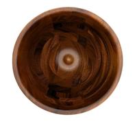 TYTOGE Cuenco de Madera para Mezclar con Base de Acero Inoxidable, Ensaladera de Madera Antideslizante y Antipunta para Mezclar, Amasar Masa