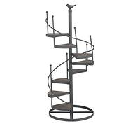 TYTOGE Estante para Plantas, Estante Multifuncional con Diseño de Escalera de Caracol con Construcción de Hierro y Madera, sin Necesidad de Herramientas, para Balcón, Sala de Esta