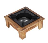TYTOGE Estufa de Alcohol Portátil, Horno con Estante de Madera para Cocinar té, Olla Caliente y Barbacoa con Uso Al Aire Libre para Acampar y Picnic