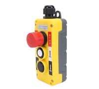 TYTOGE Interruptor de Botón Pulsador de Grúa de Polipasto, PC Retardante de Llama IP68 Resistente Al Agua Control Remoto Industrial de 2 Teclas con Parada de Emergencia, para Maqu