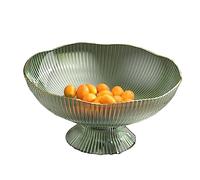 TYTOGE Plato De Fruta De Drenaje De Plástico con Base Desmontable, Bandeja De Fruta Transparente para El Hogar, Oficina, Fiesta Al Aire Libre, Picnic, Camping, Tamaño 25x12x13cm (Verde)