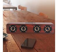 TYTOGE Presidente de Madera de Bluetooth 12W, con 4 Radio FM de la Tarjeta del TF de la Entrada AUX. de 3.5m M de los Presidentes para el Uso en el Hogar (Veta de Madera de Color Burdeos (versión en)